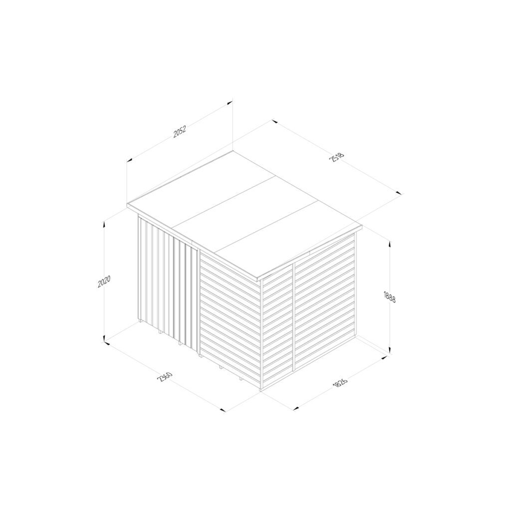Beckwood 8×6 Pent Shed – No Windows – Double Door with Installation 5013053204252 2